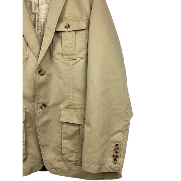 Life Khaki Mens Beige Blazer Jacket L Cotton & Polyester Blend - Picture 3 of 6